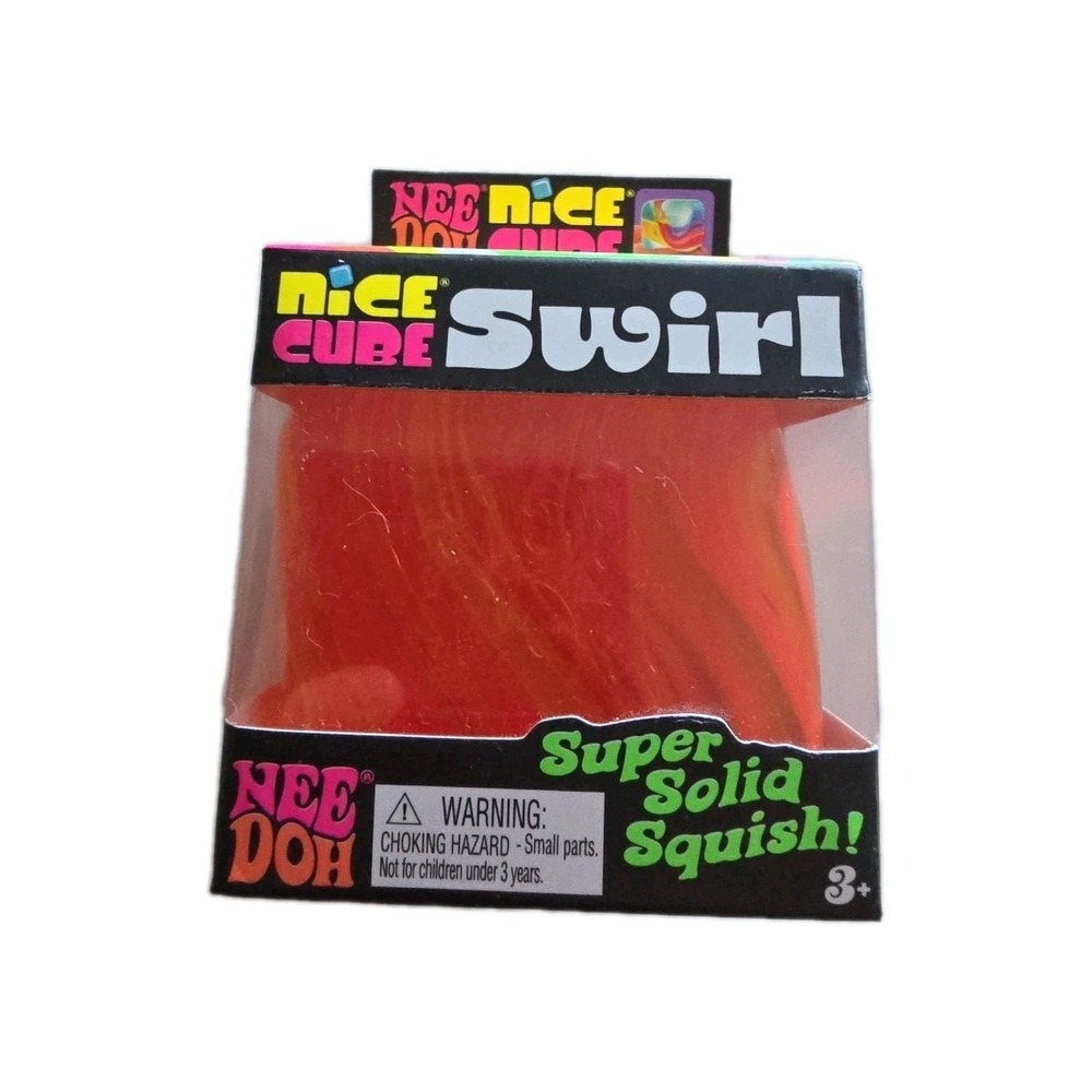 Authentic NeeDoh Nice Cube Swirl–orange-yellow-purple-clear – NIB